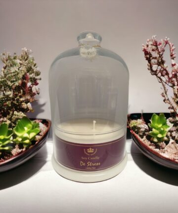 De Stress Fragrance Candle (400gr Net) in a beautiful glass jar handmade fever
