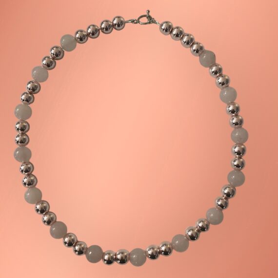 Natural Pink Hematite Stone beads with Rose quarts gemstone beads necklace handmade fever