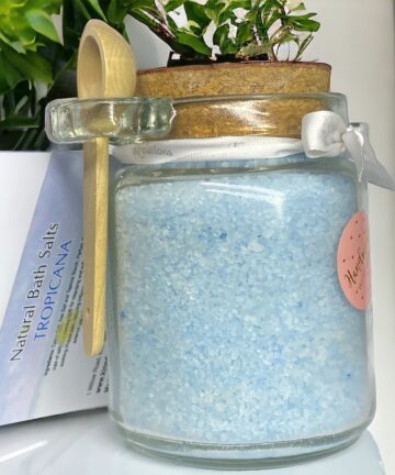 Tropicana Fragrance Natural Bath Salts in a Glass Jar with scoop (225gr) handmade fever