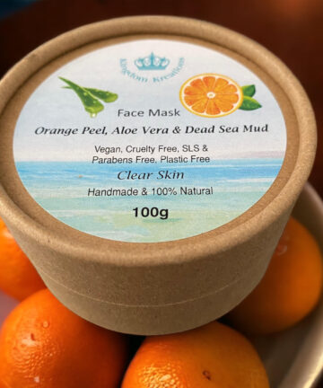 100% Natural Face Mask: Orange Peel, Aloe Vera & Dead Sea Mud