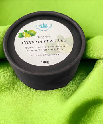 100% Natural Handmade Deodorant with Peppermint and Lime Essential Oils