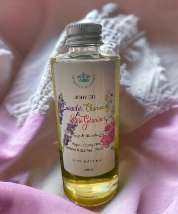 Bath/Message Body Oil Lavender, Chamomile & Rose Geranium