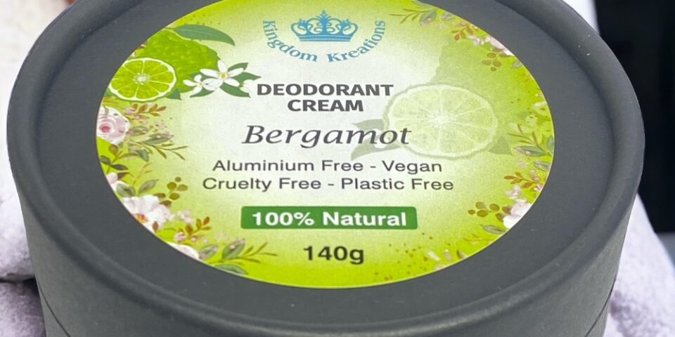 100% Natural Handmade Deodorant with Bergamot Essential Oil