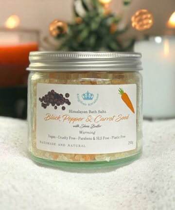 Himalayan Salts Black pepper and Carrot Seed Essential Oils with Shea Butter