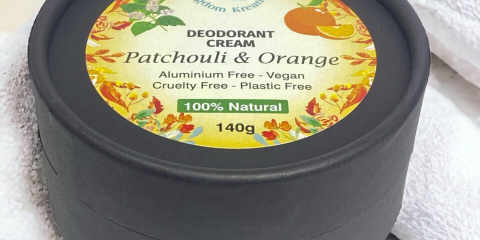 100% Natural Handmade Deodorant with Patchouli and Orange Essential Oils