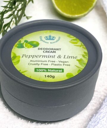 100% Natural Handmade Deodorant with Peppermint and Lime Essential Oils