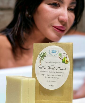 Natural Handmade Shampoo bar Tea Tree, Avocado and Coconut for Softening and Cleansing