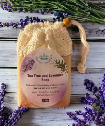 Handmade Olive Soap with Tea Tree & Lavender Essential Oils - may help skin prone to acne