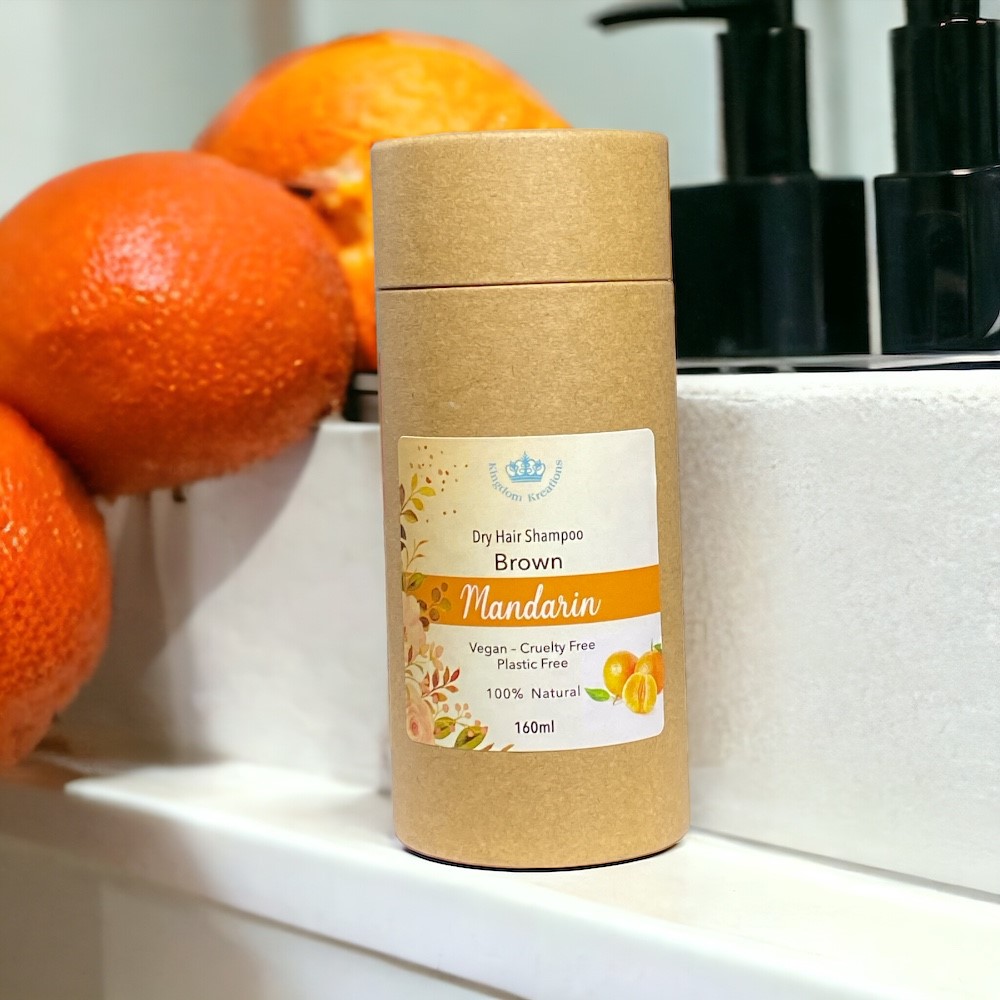 Mandarin-Dry-Shampoo Handmade Brown Dry Hair Shampoo